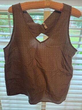 Mountain Khakis Brown Geometric Twist-Back Tank